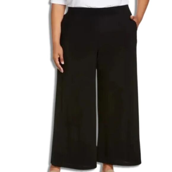 Halogen Pull On Pants Side Pockets Wide Leg Breathable Lightweight Black M NWT - Picture 1 of 9